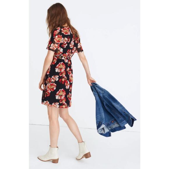 Madewell Tulip-Sleeve Mini Dress in French Rose Size 4 - Picture 3 of 7